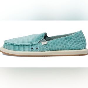 Sanuk Donna Vintage Corduroy Dusty Turquois Slip-On Shoes Size 7
